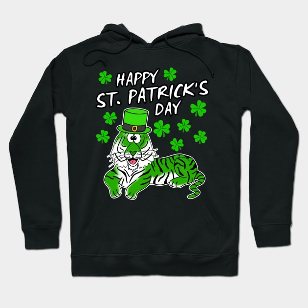 Happy St. Patrick’s Day 2022 Tiger Animal Lover Hoodie by doodlerob